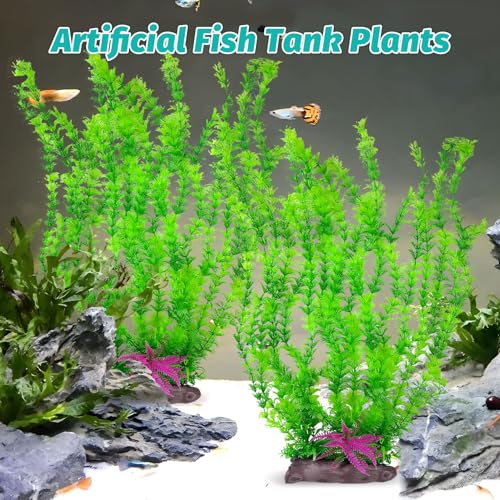 Aquarium Plastic Plants Aquarium Decor Artificial Fish Tank Plants (A*2 Pcs / 20.4 in)