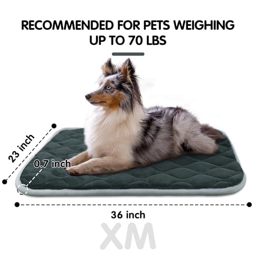 Dog Bed Mat Crate Pad (36.0"L x 23.0"W x 0.7"Th / Grey Mat)