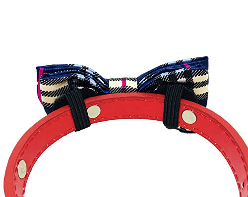 10 Pack Dot Dog Bowties for Small Dogs Slide on Collar (S/M)