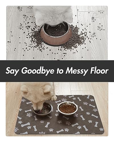 Absorbent Pet Feeding Mat (MP-BROWN / 17"x34")