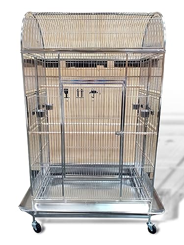 Dome Top 50" x 36" x 76" 304 Stainless Steel Bird Amazon Parrot Cage