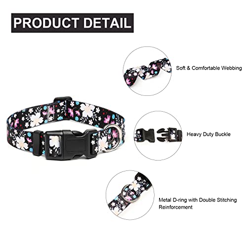 Adjustable Dog Collar (Small / Floral White)