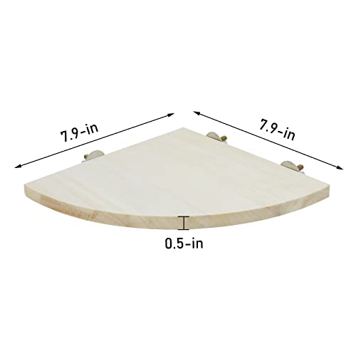 Bird Perch Stand 2 Pack Wooden Platform Corner Ledge for Budgies Cockatiels Conures African Greys Rats Gerbils Chinchillas Squirrels