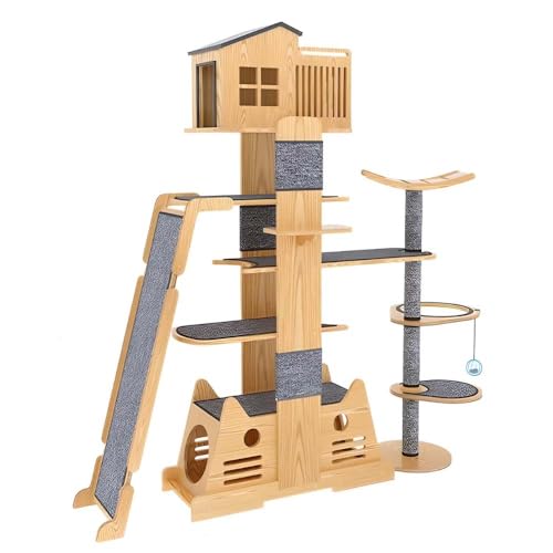 Cat Tree Tower House for Large Cats Style D (82.2 x 77.52 x 40 in)