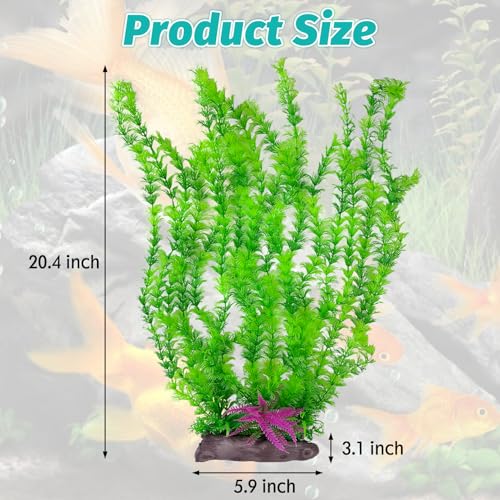 Aquarium Plastic Plants Aquarium Decor Artificial Fish Tank Plants (A / 20.4 in)