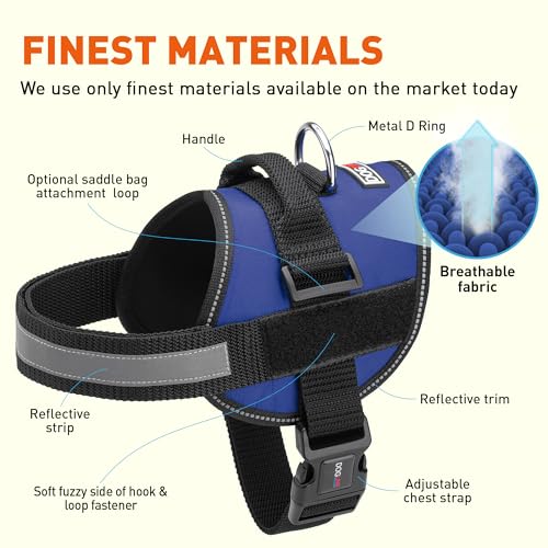 Dog Harness Reflective No (Blue / Girth 33" to 46")