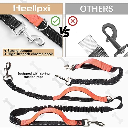 Hands Free Waist Leash with Pouch for Two Dogs (Orange)