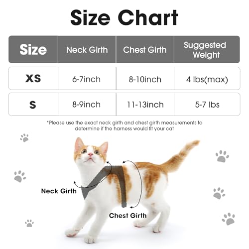 Cat Vest Harness and Leash Set (Black / S)