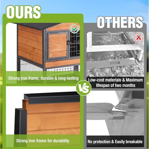 2 Story Rabbit Hutch Indoor Bunny Cage Large Rabbit Cage Outdoor with Chew