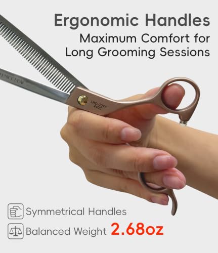 Professional Thinning Scissors for Dog Cat 7'' Pet Grooming Scissors 440C Stainless Steel Thinning Shears for Dogs 50 (Thinner / 7")