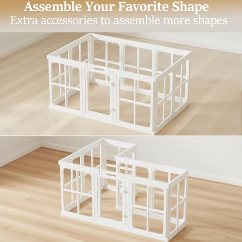 Clear Acrylic Dog Playpen with Door (Window Shape Panel White / 23.6" Height)