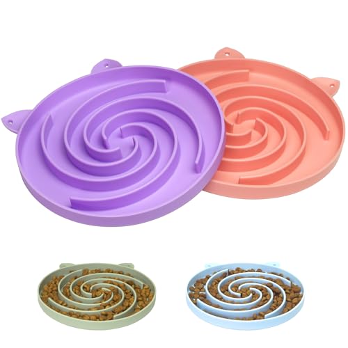 Slow Feeder Cat Bowl (Purple and Pink)