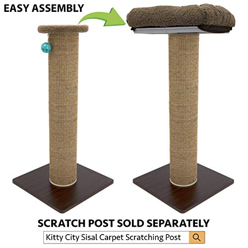 Sisal Post Scratcher Perch Platform Attachment Accessory (D) Scratching Post Platform Bed (Tan))