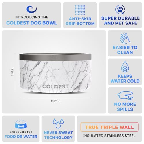 Coldest Dog Bowl (200 oz / Carrara Marble)