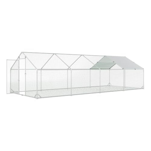 Metal Chicken Coop (298.8"L x 114.0"W x 76.8"H)