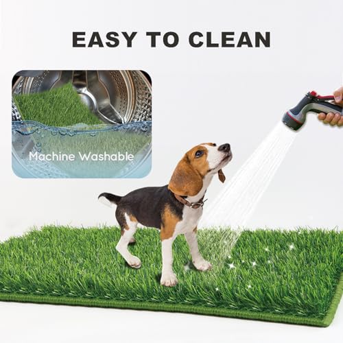 HQ4US Dog Grass Pad with Tray (M - 31" x 21" for Dog＜ 26'' Length)