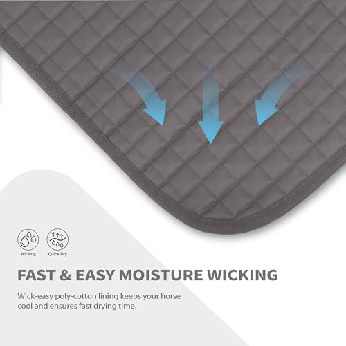 All Purpose Square Quilted Western Saddle Pad (Light Grey)