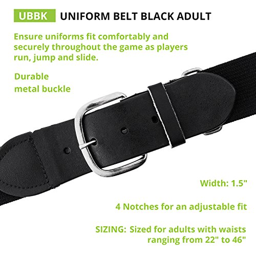 Baseball Softball Uniform Belt (Adult (22-46 Inches) / Black)