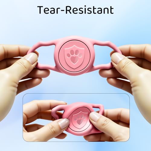 IP68 Waterproof AirTag Holder for Dog Collar (Pink&Purple)