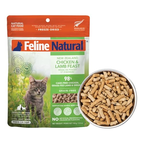 High Protein Freeze Dried Dry Cat Food with 98% Meat (3.5 Ounce (Pack of 1))