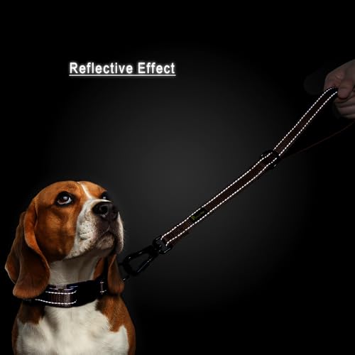 Short Dog Leash with Padded Handle for Medium Large Dogs (Chocolate / 18 Inch (Pack of 1))