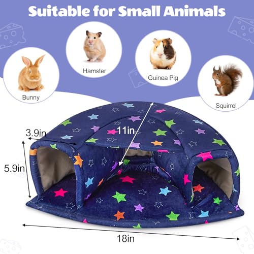Washable Guinea Pig Hideout Large Cozy Bed for Small Pets (Blue)