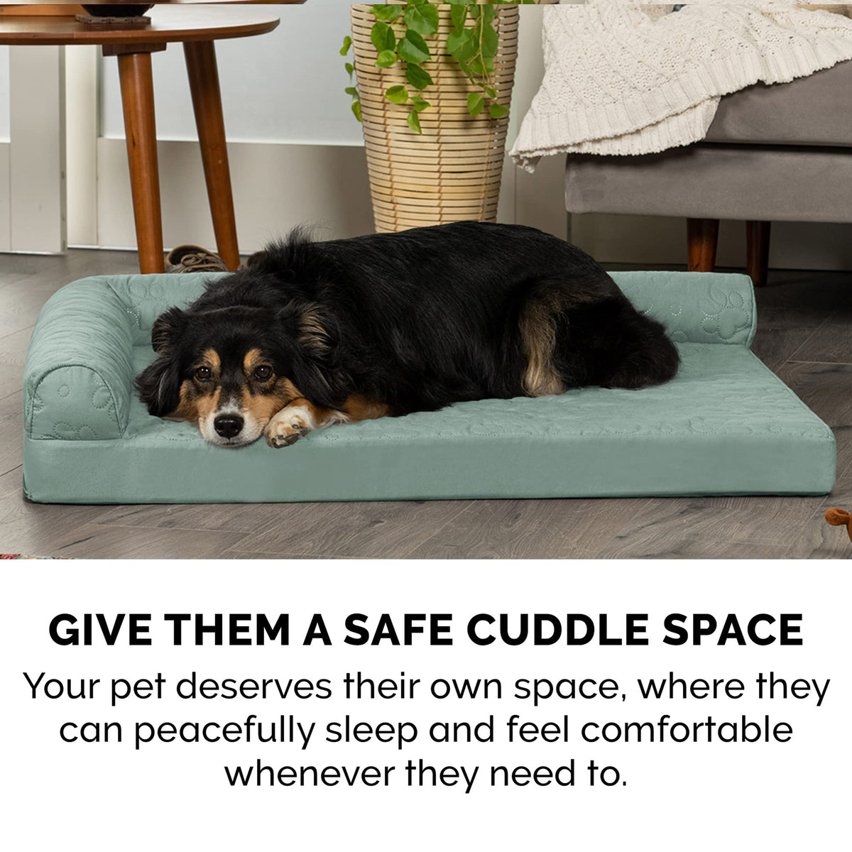 Cooling Gel Dog Bed for Large Dogs w (Jumbo / (Quilted Paw) Iceberg Green)