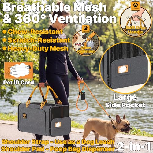 Expandable Pet Carrier for Small Cats & Dogs (18.0"L x 11.0"W x 11.0"H / Mid-Hemp Gray)