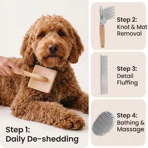 Slicker Brush for Dogs (Wood)