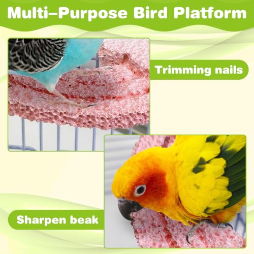 3PCS Bird Beak Grinding Stone Resin Bird Perch Stand Grinding Claw Clouds Birds Cage Perch Parrot Climbing Chewing Toys Parakeet Cage Accessories for Budgies Cockatiels Conures