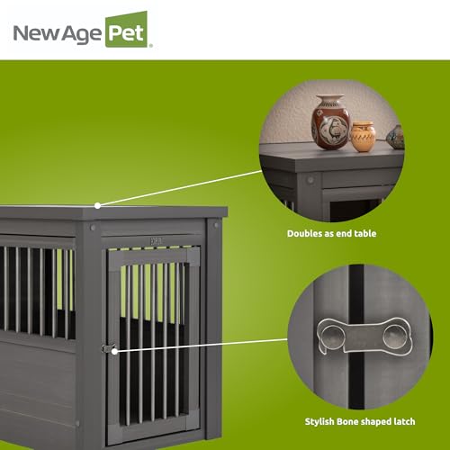ECOFLEX® Medium Furniture Style Dog Crate & End Table (Grey / 29.5"L x 21.1"W x 25.2"H)