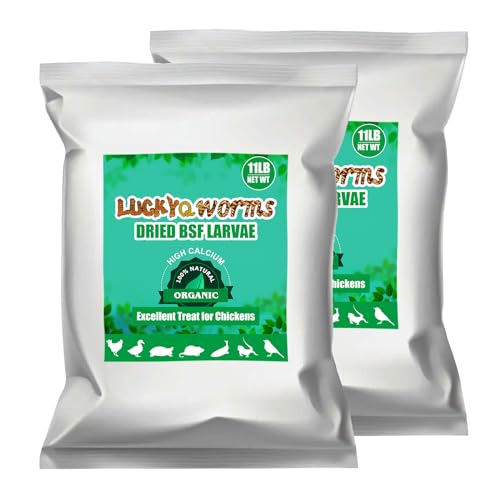 22lb Dried Black Soldier Fly Larvae for Chickens Hen High Protein Duck Food (22 Pound (Pack of 1))