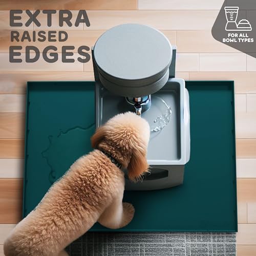 32x24x1” XL Dog Food Mat (32"L x 24"W / Lake Blue)