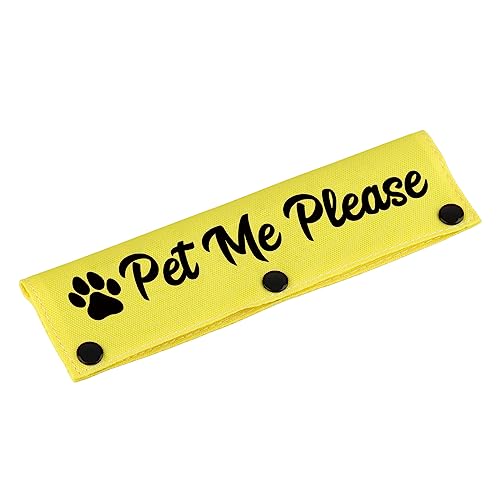 Funny Dog Leash Sleeve Pet Me Please Dog Leash Wrap Wrap Alert Hanging ID Patch Tag Pet Birthday Gift (Pet Me Please-ye Sleeve)