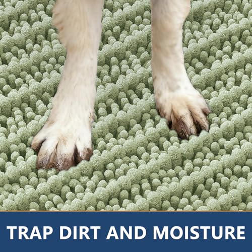 Dog Door Mat for Muddy Paws 40x32 (Layered-Sage Green / 40"X32")