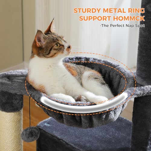 Cat Tree 45" for Indoor Cats (Smoky Gray / 45 inches)