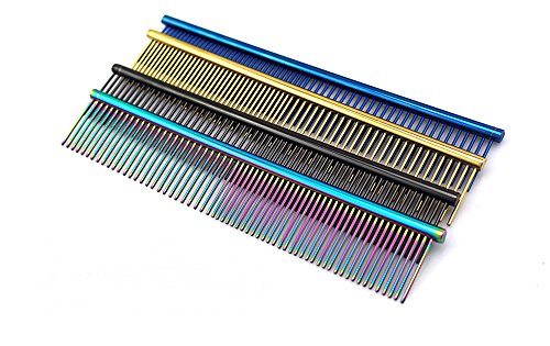 ZoCr Stainless Steel Pet Comb for Dogs Cats (Purple)