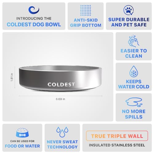 Coldest Dog Bowl (21 oz / Polished Stainless Steel)