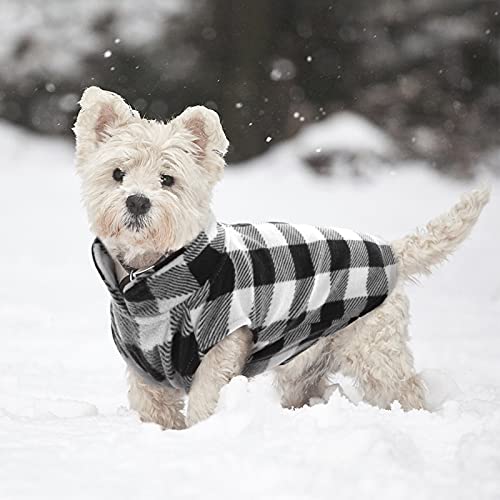 Dog Fleece Vest (Black Plaid / Small (Chest Girth: 16.1'' ))