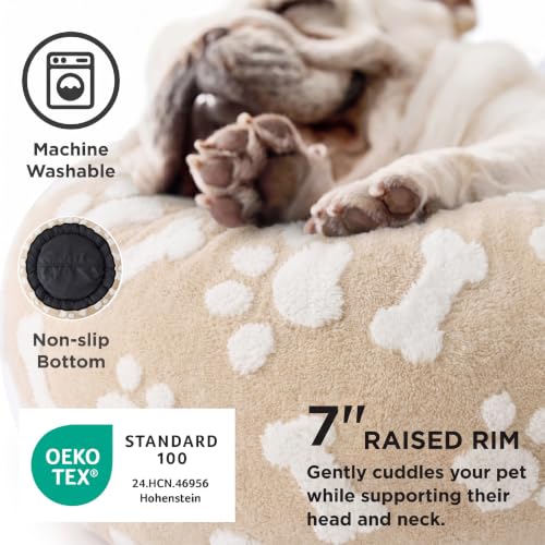 Shown on TV Jacquard Donut Cute Small Dog Beds (23.0"L x 23.0"W x 7.0"Th / Sand)