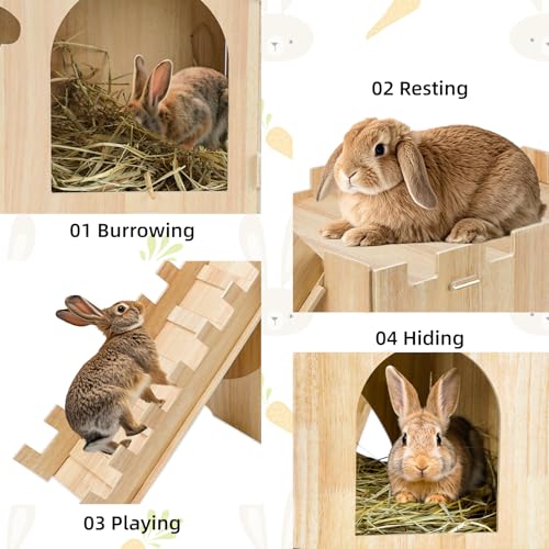 Wooden Rabbit Castle with Ramp (Rabbit Castle+Ramp)