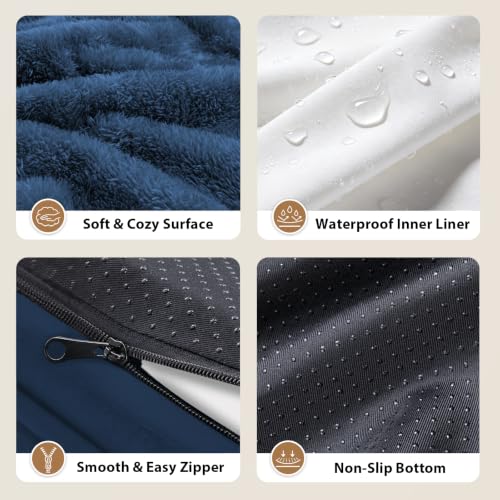 Orthopedic Waterproof Dog Bed for Large Sized Dogs (Blue / 45"L x 35"W x 7.5"Th)