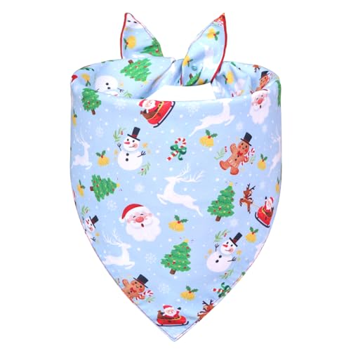 Christmas Dog Bandana for Large Dogs (Christmas - Red&Blue / X-Large)