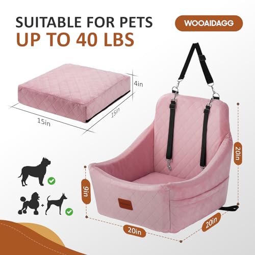 Dog Car Seat for Medium Dogs (Pink)