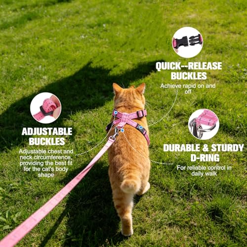 Escape Proof Cat Harness and Leash Set (Strawberry / Medium)