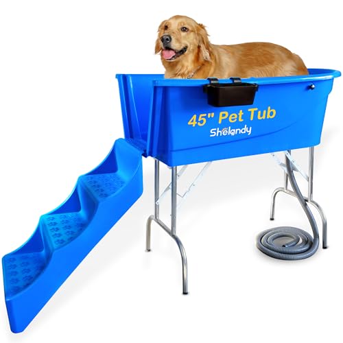 45" Pet Grooming Bathtub Dog Wash Station (Bathtub & Stairs)