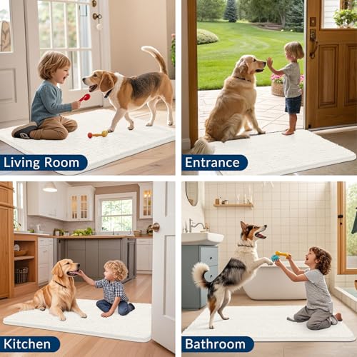 Dog Door Mat for Muddy Paws 70x24 (Ivory / 70"X24")