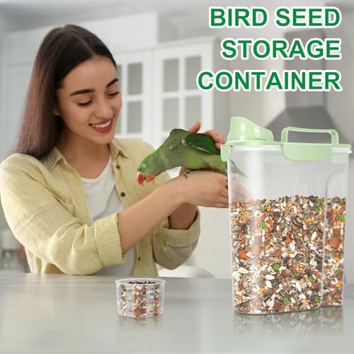 Travel Dog Food Storage Container 5 lbs with Dog Bowl (Green 6Qt)
