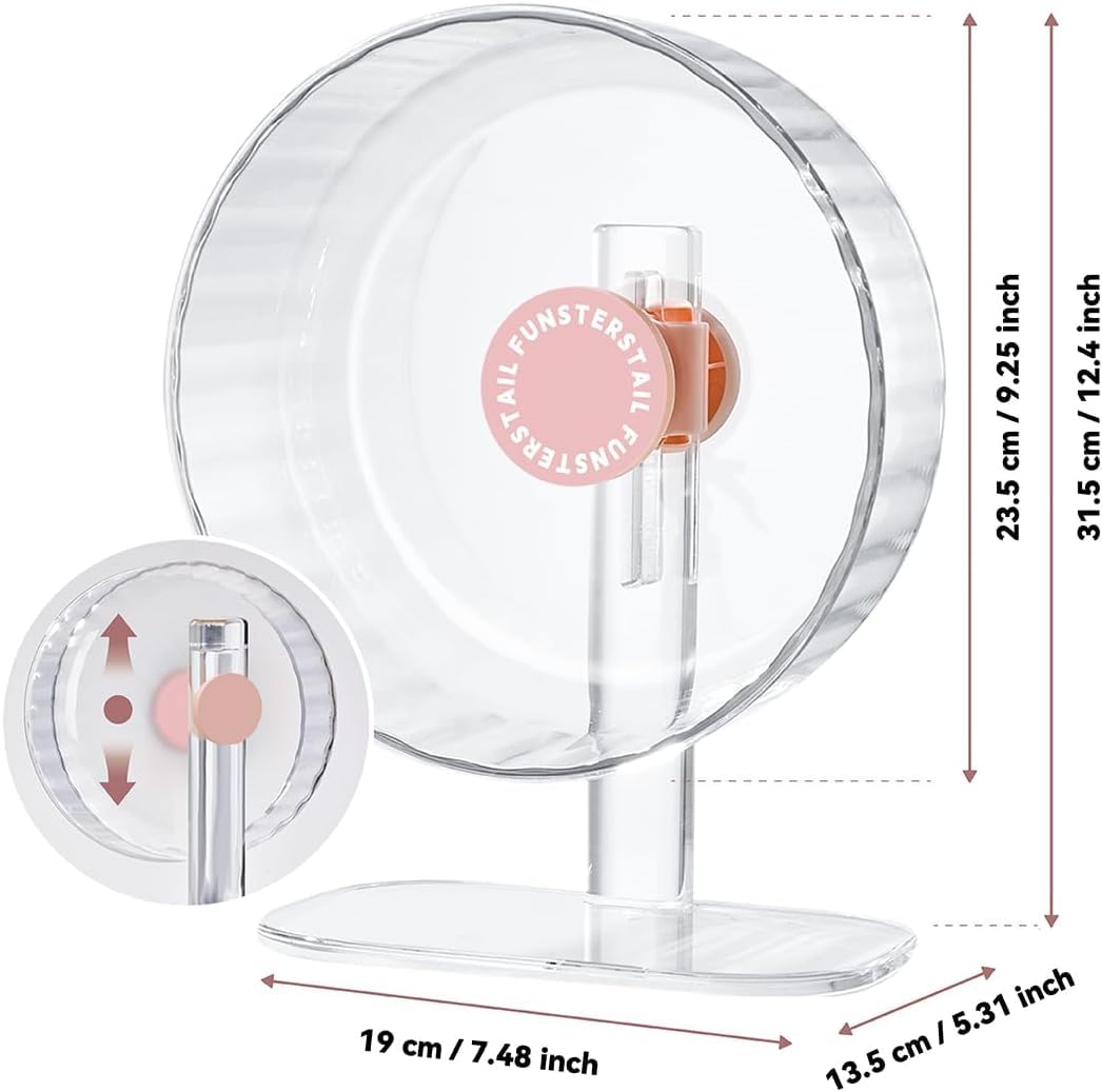 Super Silent Hamster Wheel 12 Inch (Peach Pink / Large(12 inch))
