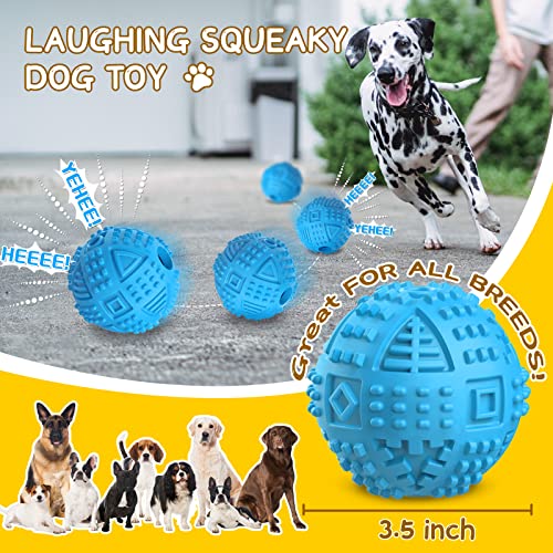 Dog Balls Treat Dispensing Dog Toys for Aggressive Chewers Large Breed (Large / Ball-Blue)
